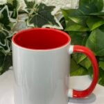 كوب سيراميك لون احمر