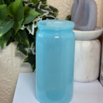 كوب بلاستيك قوي سعة ١٤ اونصه لون ازرق مع عود