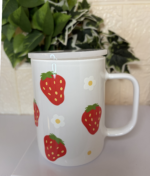 ⁦كوب زجاجي للمشروبات الباردة فراوله⁩ - الصورة ⁦2⁩