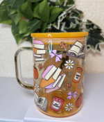 كوب زجاجي للمشروبات الباردة لون برتقالي