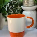 كوب سيراميك لون برتقالي