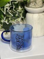 Clear blue cup