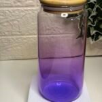 كوب زجاجي ملون بنفسجي