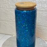 Glass cup with glitter