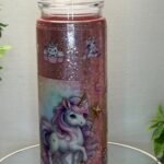 Glass cup with glitter