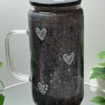 glass mug with giltter