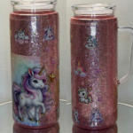 Acrylic mug with glitter