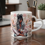 Ceramic mug with a heart handle