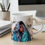 Ceramic mug with a heart handle